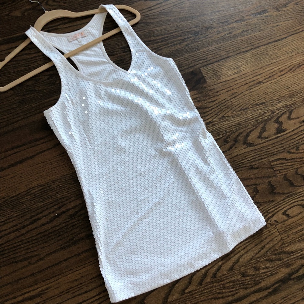 White sequin top - la rok